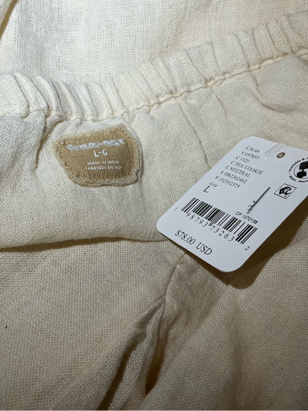 Free People Free-est Cream Drawcord Linen Mermaid Maxi Skirt NWT - Picture 4 of 4